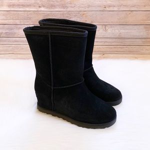 UGG Black Classic Femme Short Wedge Boots
